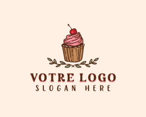 Sweet Cherry Cupcake Logo