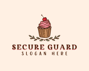 Hand Drawn - Sweet Cherry Cupcake logo design