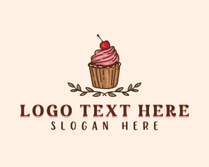 Hand Drawn - Sweet Cherry Cupcake logo design
