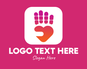 Dating App - Heart Hand App logo design