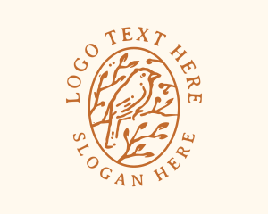 Chickadee - Tree Leaf Bird logo design
