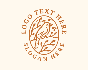 Finch - Tree Leaf Bird logo design