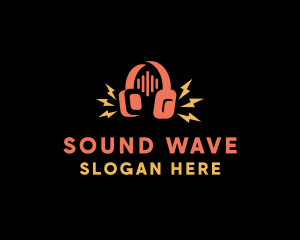Volume - Audio Volume Headphones logo design