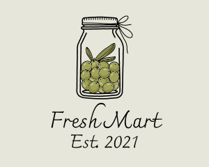 Supermarket - Green Olive Jar logo design