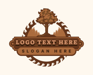 Timber - Wood Tree Sawmill logo design