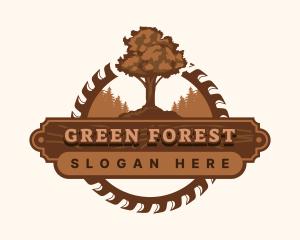 Wood Tree Sawmill logo design