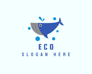 Water Park - Cute Marine Whale logo design