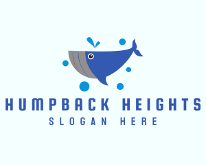 Humpback - Cute Marine Whale logo design