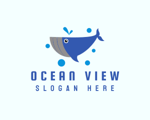 Cute Marine Whale logo design