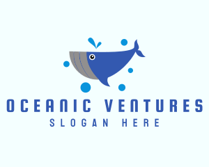 Cute Marine Whale logo design