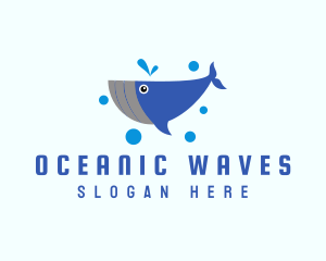 Marine Life - Cute Marine Whale logo design