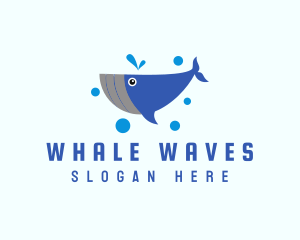 Cute Marine Whale logo design