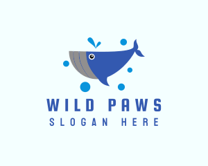 Cute Marine Whale logo design