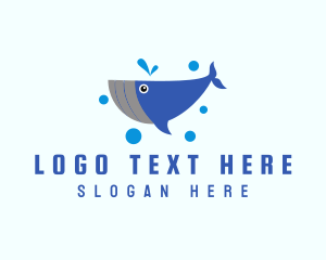 Whale - Cute Marine Whale logo design