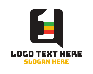 Speech Bubble - Reggae Chat Number 1 logo design
