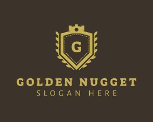 Gold Royalty Shield logo design