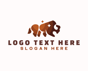North America - Bison Buffalo Wildlife logo design