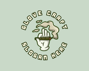 Gloves - Cigarette Smoking Hand logo design