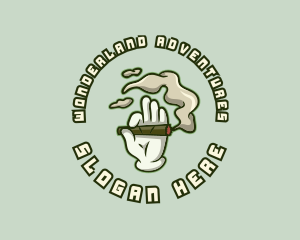 Cigarette Smoking Hand logo design