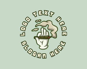 High - Cigarette Smoking Hand logo design