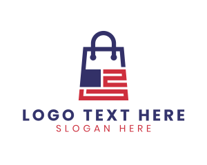 American - Tech Shopping Bag logo design