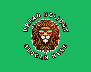 Dreadlocks - Reggae Lion Dreadlocks logo design