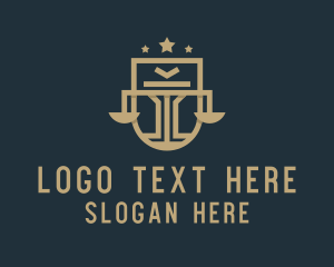 Law School - Justice Scale Emblem logo design