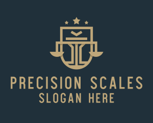 Scales - Justice Scale Emblem logo design