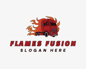 Flame Logistics Vehicle logo design