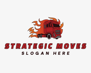 Flame Logistics Vehicle logo design