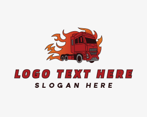 Freight - Flame Logistics Vehicle logo design