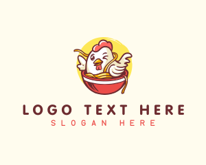 Asian Food - Chicken Asian Noodles logo design