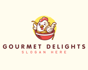 Chicken Asian Noodles logo design