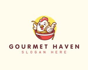 Chicken Asian Noodles logo design