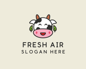 Cartoon Happy Cow logo design