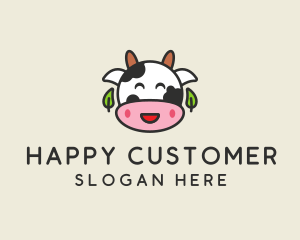 Cartoon Happy Cow logo design