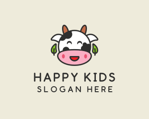 Cartoon Happy Cow logo design