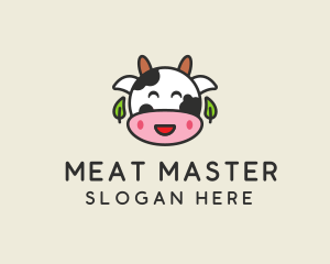 Cartoon Happy Cow logo design