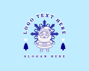 Gift Giving - Winter Santa Claus logo design