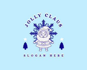 Winter Santa Claus logo design