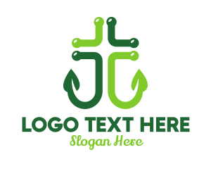 Hook - Organic Anchor Cross logo design