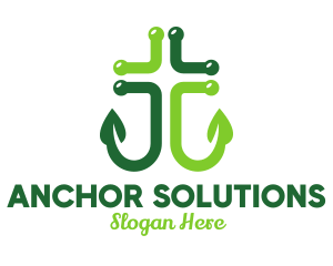 Organic Anchor Cross  logo design