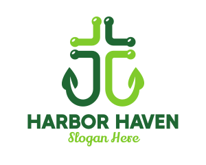 Harbor - Organic Anchor Cross logo design