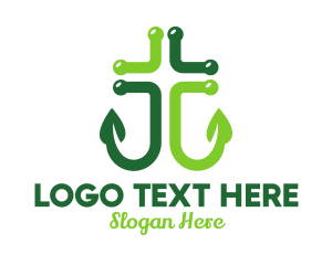Green Cross - Organic Anchor Cross logo design