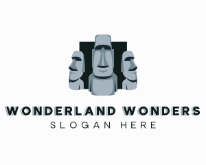 Attraction - Easter Island Statue Landmark logo design