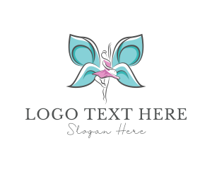 Woman - Butterfly Lady Dancing logo design