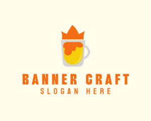 Minimalist Beer Crown logo design