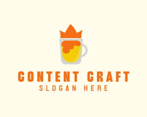 Minimalist Beer Crown logo design