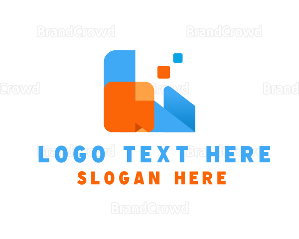 Geometric Pixel Letter L Logo