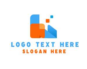 Geometrical - Geometric Pixel Letter L logo design